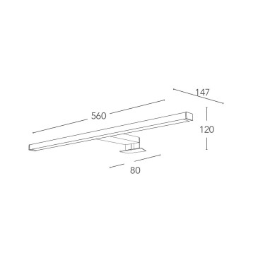 LED-Wandleuchte für Spiegel mit doppeltem Befestigungssystem 4000k 740 Lumen 8W 56 x 12H cm