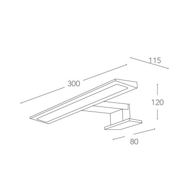 LED-Wandleuchte für Spiegel mit doppeltem Befestigungssystem 4000k 650 Lumen 8W 30 x 12H cm