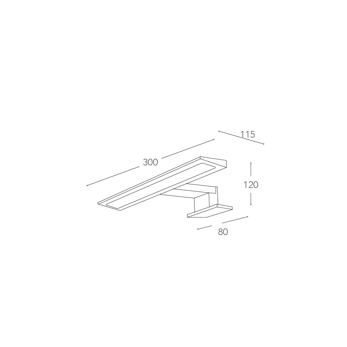 LED-Wandleuchte für Spiegel mit doppeltem Befestigungssystem 4000k 650 Lumen 8W 30 x 12H cm