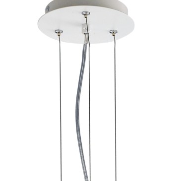 Lampada a sospensione 60W 3XE27 diametro 48cm bianca GRAPE. Moderno punto luce con struttura in metallo a forma di sassi