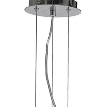 Lampada a sospensione 60W 3XE27 diametro 48cm cromo GRAPE. Moderno punto luce con struttura in metallo a forma di sassi