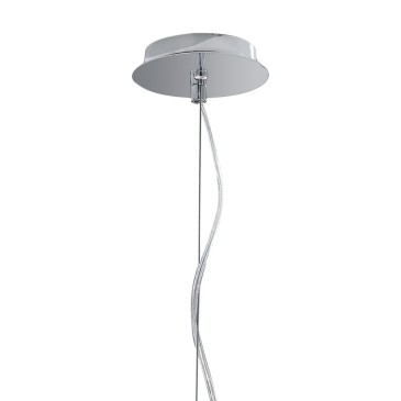 Lampada a sospensione 25W E27 diametro 30cm cromo GILDA. Punto luce moderno dalla forma cilindrica, in vetro e metallo.