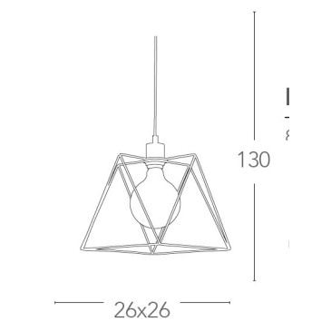 Lustre Santana 130 cm de haut avec abat-jour cage en métal noir et décoration triangle FanEurope