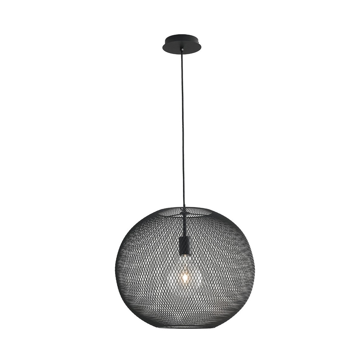 I-ESEDRA-S50 NER - Sospensione Nera Reta Sferica in Metallo Lampadario Moderno Interno E27