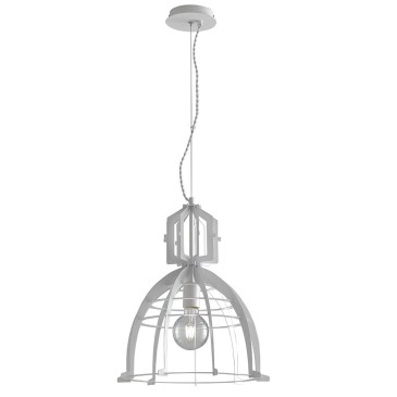 I-URBAN-S40 BCO - Sospensione Minimal Metallo Bianco Lampadario Moderno E27