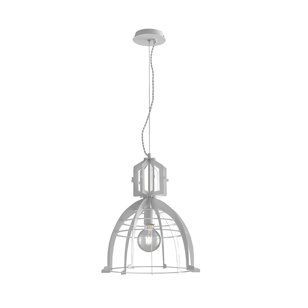 I-URBAN-S40 BCO - Sospensione Minimal Metallo Bianco Lampadario Moderno E27