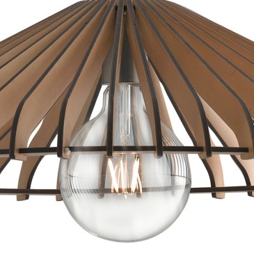 Abat-jour minimal en suspension en bois naturel Calder