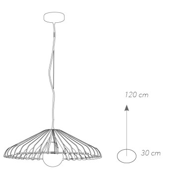 I-CALDER-S30 - Sospensione Rustica in Legno Naturale Lampadario Moderno E27