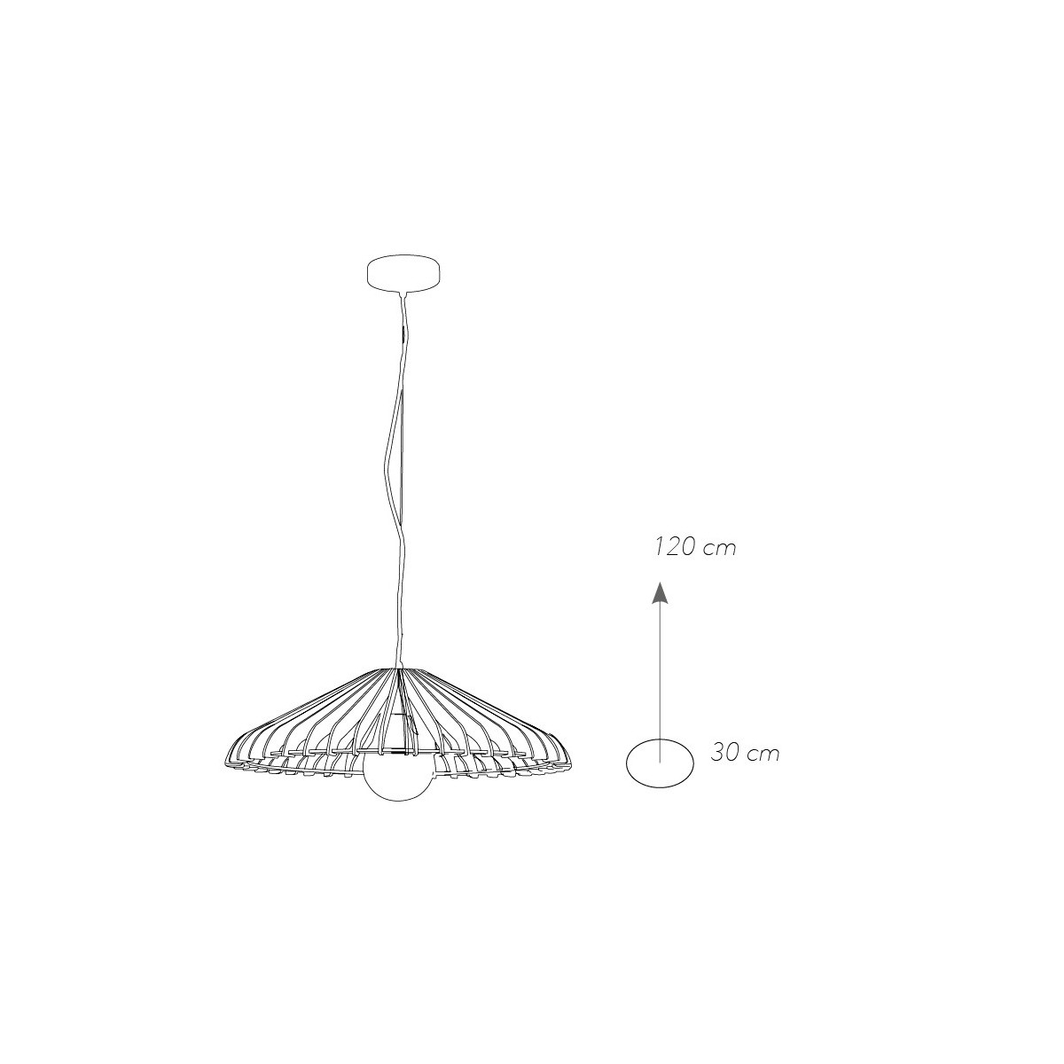 I-CALDER-S30 - Sospensione Rustica in Legno Naturale Lampadario Moderno E27