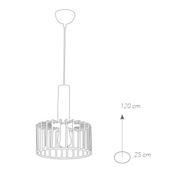 I-DAYTON-S25 BRO - Abat-jour lustre en bronze avec cage en métal rustique E27