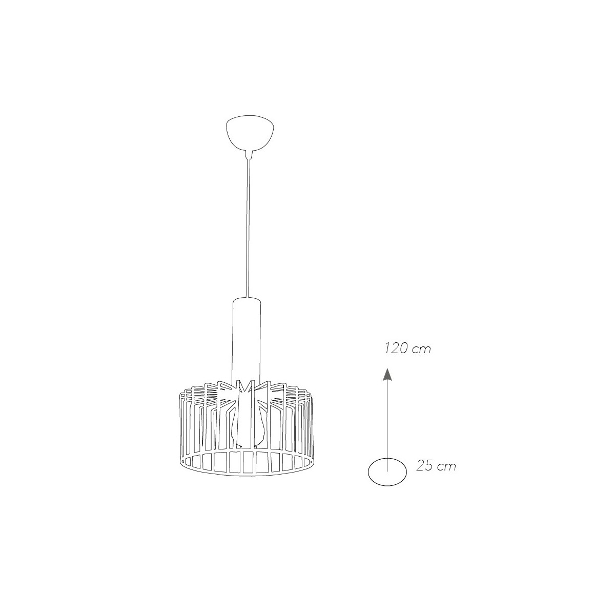 I-DAYTON-S25 BRO - Abat-jour lustre en bronze avec cage en métal rustique E27