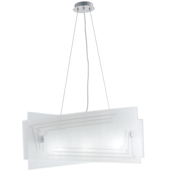 I-CONCEPT/S60 - Lampadario a Sospensione Moderno Vetro Decoro Glitterato Interni E27