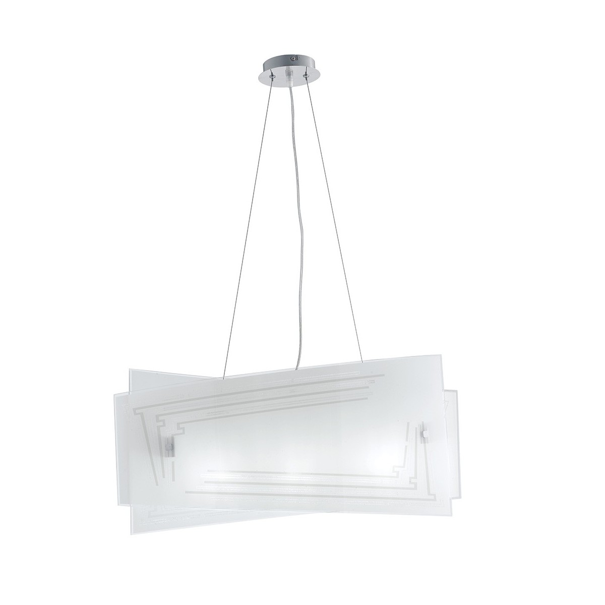 I-CONCEPT/S60 - Lampadario a Sospensione Moderno Vetro Decoro Glitterato Interni E27