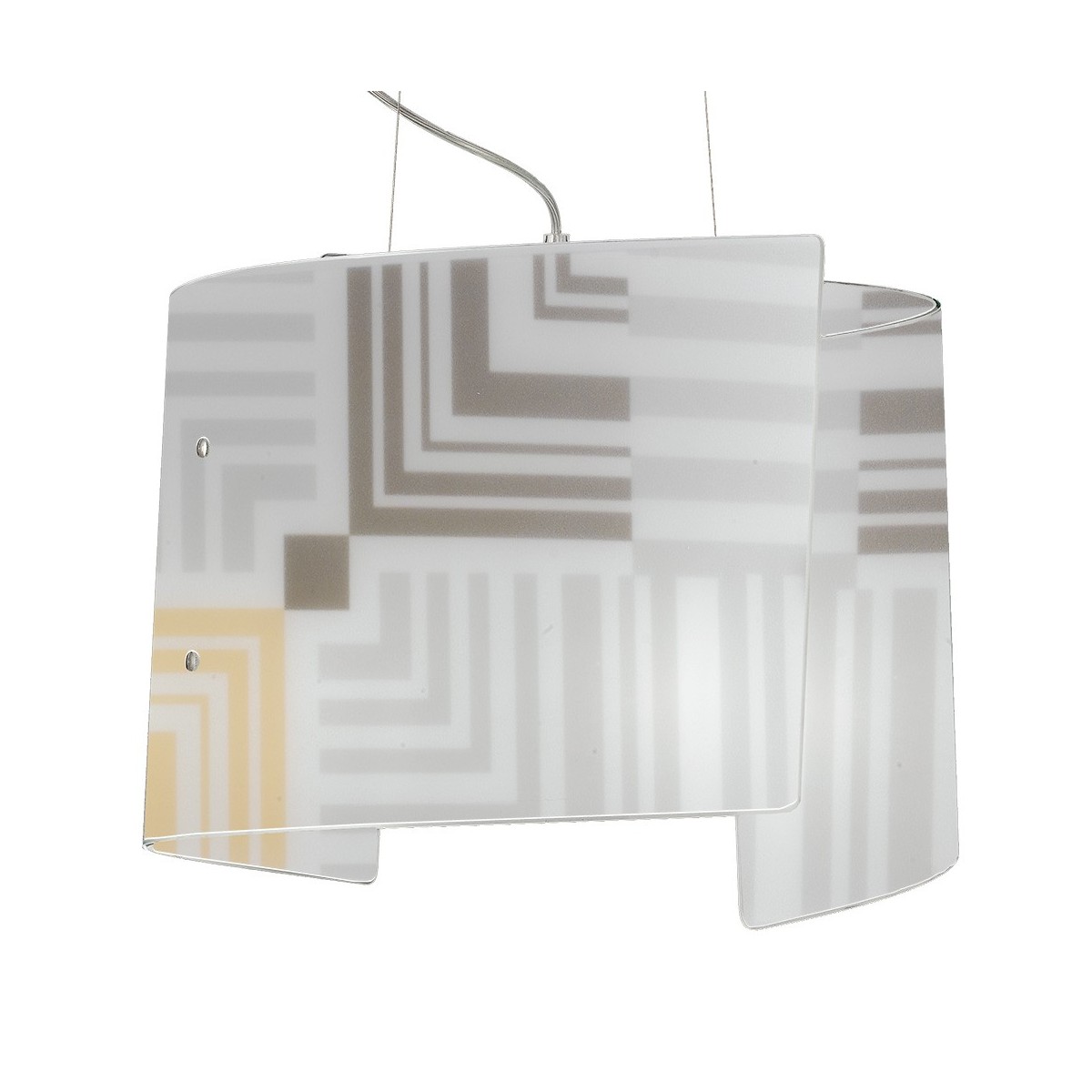 Diffuseur en verre blanc avec décoration Seventy Brown Grey Line