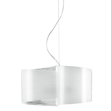 I-JOYCE/S2 - Lampadario a Sospensione Vetro Decoro Linee Interno Moderno E27