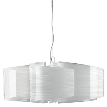 I-JOYCE/S6 - Sospensione Decoro Linee Vetro Lampadario Moderno Interno E27