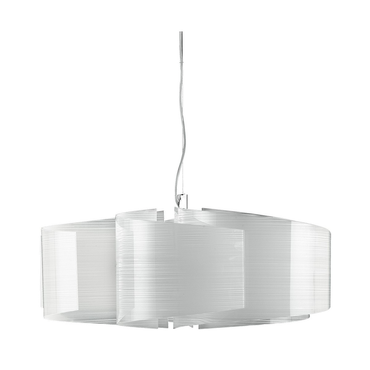 I-JOYCE/S6 - Sospensione Decoro Linee Vetro Lampadario Moderno Interno E27