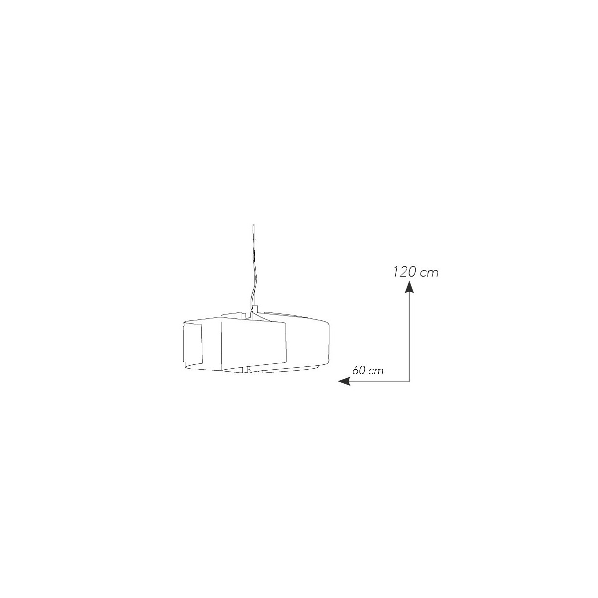 Lampadario Joyce 6 luci con Diffusori in Vetro a Foglio Piegato Decoro a Linee FanEurope