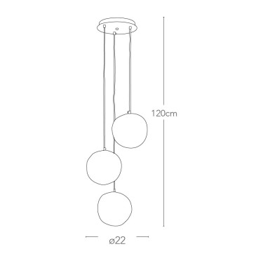 Lampadario Astra 3 Sospensioni con Decoro a Fili in Alluminio e Cristalli FanEurope