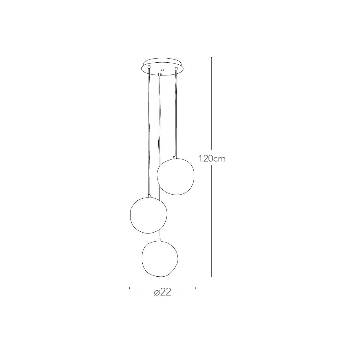 Lustre à suspension Astra 3 avec décoration en fil d'aluminium et cristaux FanEurope