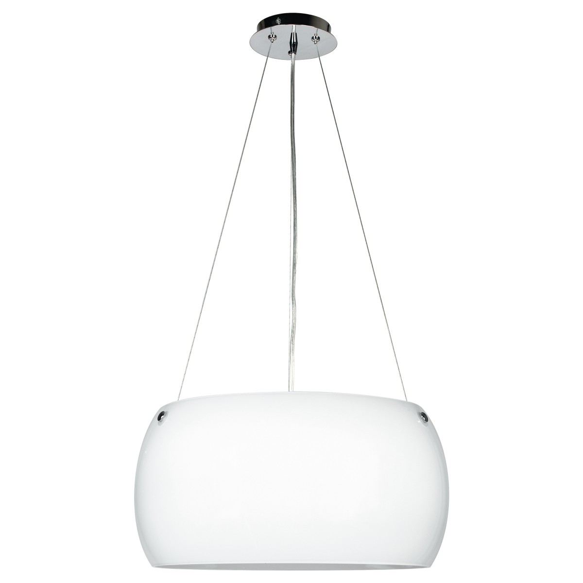 I-EQUATORE/S40BCO - Lampadario Sospeso Circolare Moderno Vetro Bianco Interno E27