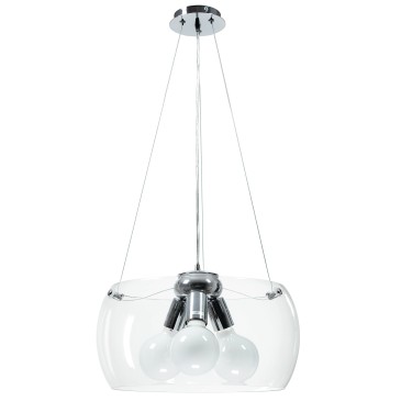 I-EQUATORE / S40TR - Lustre à suspension circulaire en verre transparent intérieur moderne E27