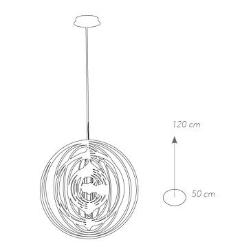 I-CLUB-S50 BCO - Lampadario Sospeso Metallo Bianco Anelli Concentrici Interno Moderno E27