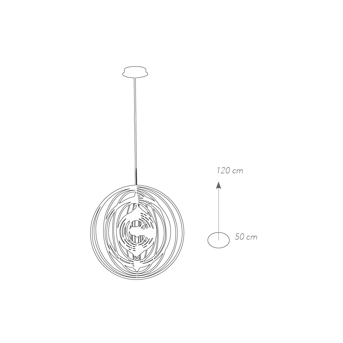 I-CLUB-S50 BCO - Lampadario Sospeso Metallo Bianco Anelli Concentrici Interno Moderno E27