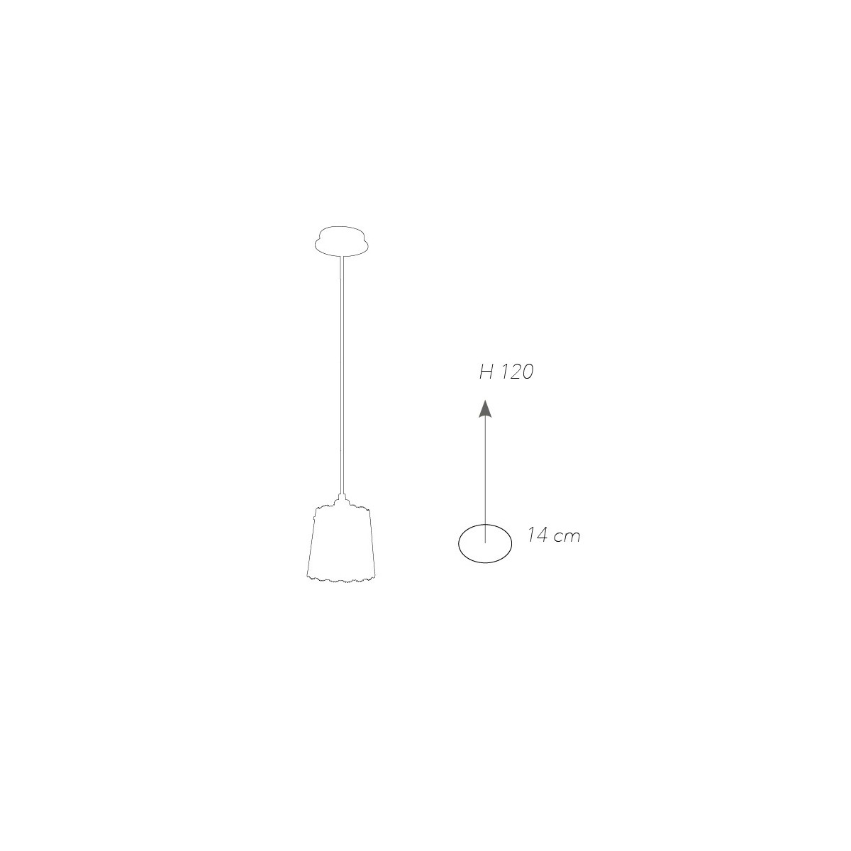 I-CLUNY-S14 - Sospensione Bianco Opaco paralume Forato Pizzo Lampadario Moderno E14