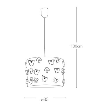 I-BUTTERFLY/S35 - Lampadario Sospensione Circolare Acciao Intaglio Fiori Farfalle Moderno E27