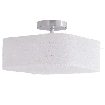 I-DEA-PL32 - Plafoniera Cubica Metallo Cromo Acrilico effetto Brillantini  Moderna E27