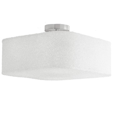 I-DEA-PL42 - Plafoniera Cubica Acrilico effetto Brillantini Metallo Cromo Moderna Interno Lampada E27