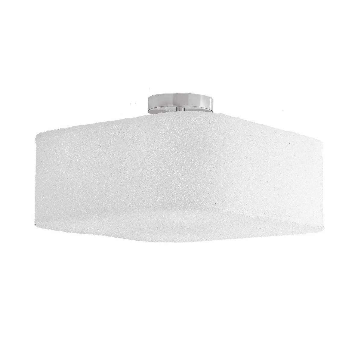 I-DEA-PL42 - Plafoniera Cubica Acrilico effetto Brillantini Metallo Cromo Moderna Interno Lampada E27