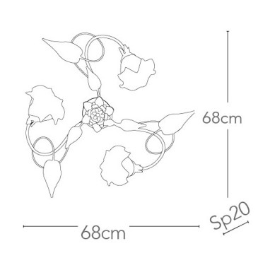 I-SPRING / PL3 - Diffuseurs Plafonniers Métal Classique Verre Décor À La Main Floral E14