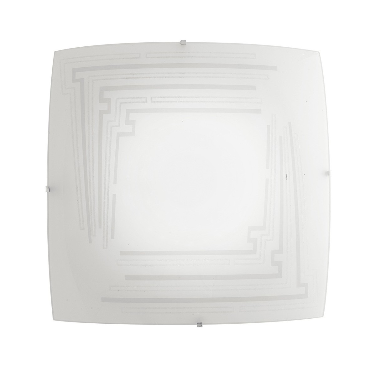 I-CONCEPT/PL30 - Plafoniera Quadrata Vetro Decoro Glitterato Lampada Moderna E27