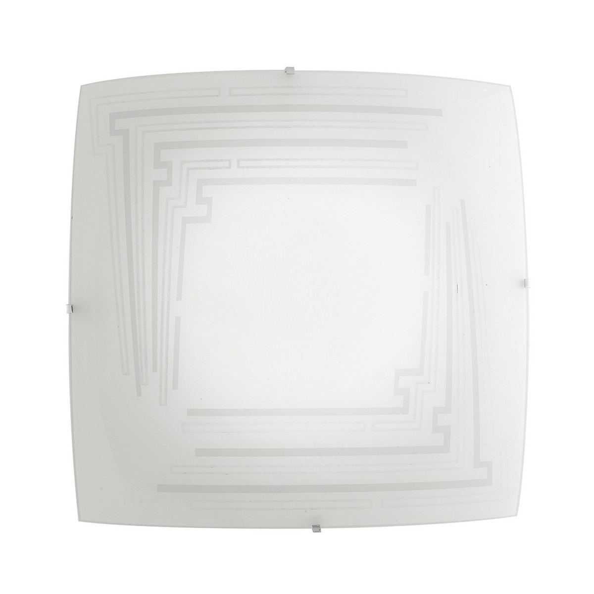 I-CONCEPT/PL40 - Plafoniera Lampada Moderna Quadrata Vetro Decoro Glitterato Soffito Parete E27