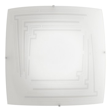 I-CONCEPT/PL50 - Plafoniera Vetro Quadrata Decoro Glitterato Lampada Moderna Interni E27