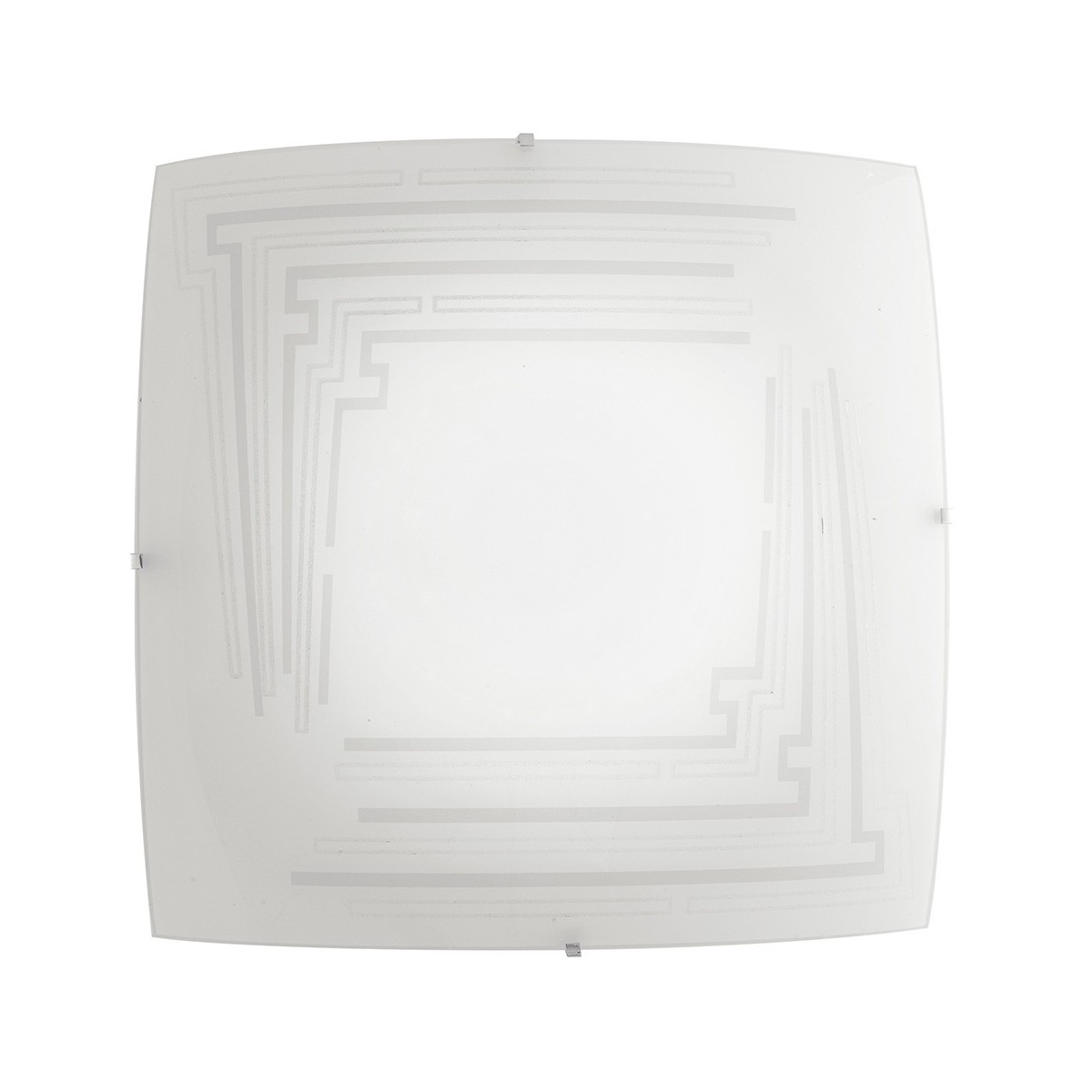 I-CONCEPT/PL50 - Plafoniera Vetro Quadrata Decoro Glitterato Lampada Moderna Interni E27