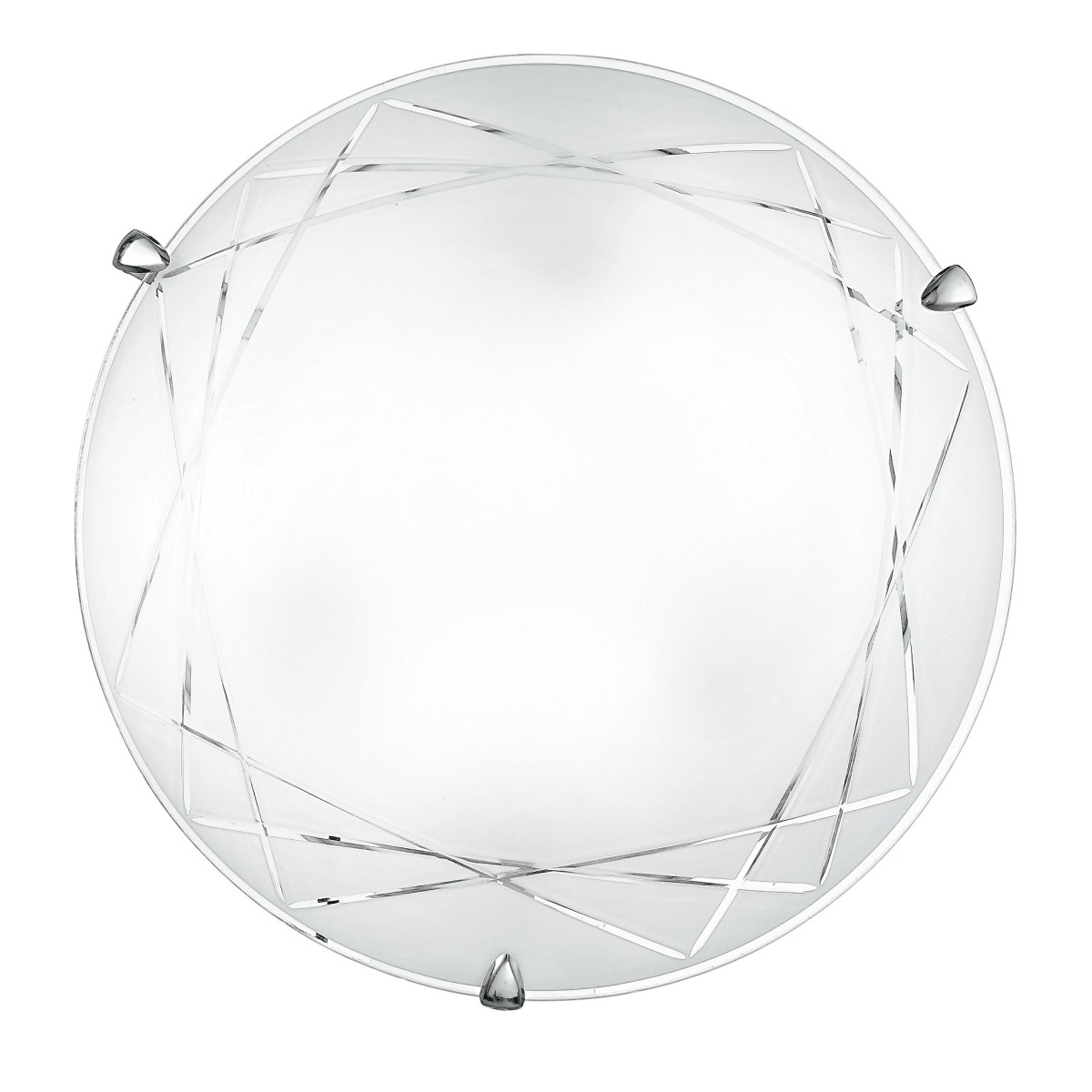 I-PARADISE / PL30 - Plafonnier rond gravé géométrique Lampe classique en verre satiné E27