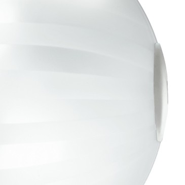 Diffuseur en verre blanc avec décoration en bandes de satin Kuna FanEurope plafonnier