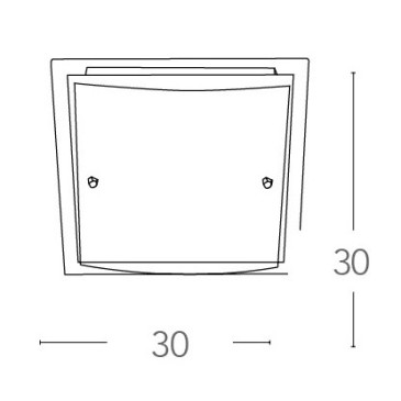 I-061228-1 - Plafonnier Carré Double Verre Blanc Satiné Moderne Bord Transparent E27