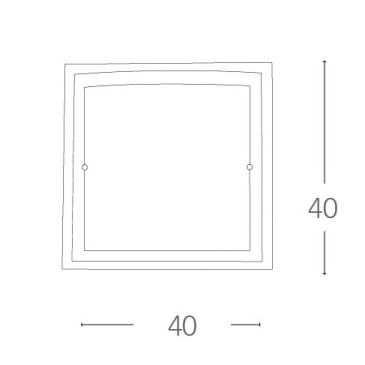 I-061228-2 - Plafoniera Quadrata Bordo Trasparente Doppio Vetro Bianco Satinato Lampad Moderna E27