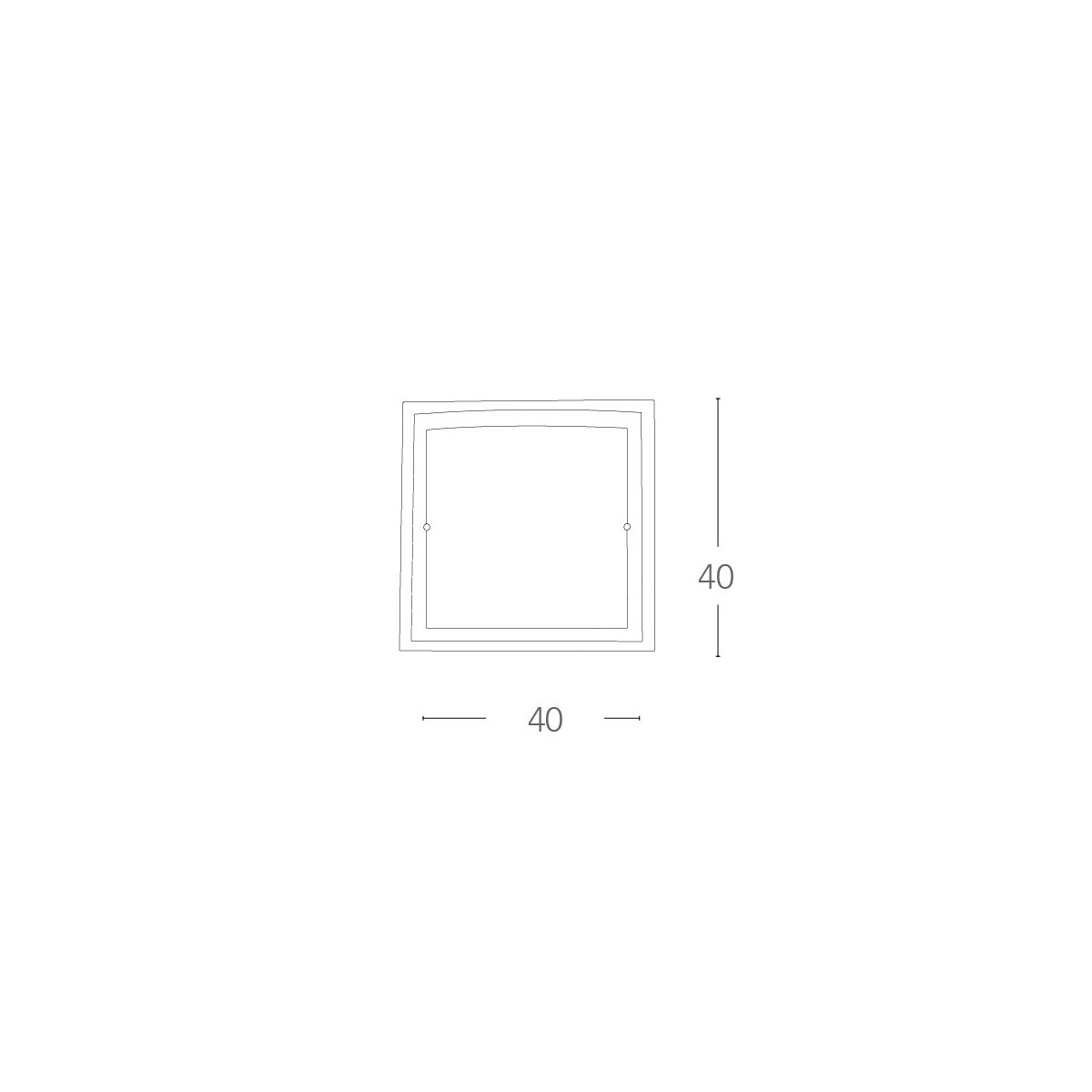 I-061228-2 - Plafoniera Quadrata Bordo Trasparente Doppio Vetro Bianco Satinato Lampad Moderna E27