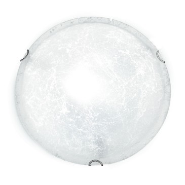 03/05012 - Plafonnier Rond Blanc Décoré Classique Verre E27