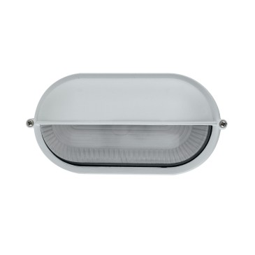 I-IBIZA-SD-BCO - Plafonnier externe en aluminium blanc avec paupière diffuseur en verre E27