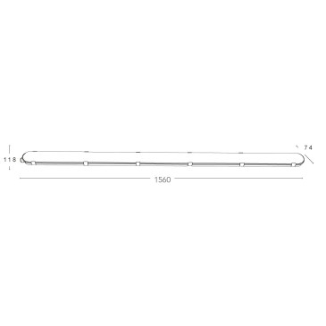 Längliche Deckenleuchte mit LED-Leuchten (nicht im Lieferumfang enthalten) von 156 cm