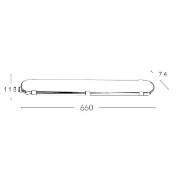 Längliche Deckenleuchte mit LED-Leuchten (nicht im Lieferumfang enthalten) von 66 cm