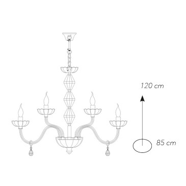 Lampadario Riflesso 15 luci in Cristallo con Finiture Oro FanEurope