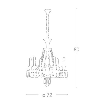 Lampadario Louvre 6 luci in Cristallo con Pendenti e Catenelle Decorative Finiture Cromo FanEurope