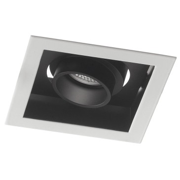 INC-APOLLO-1X10M - Spot encastré carré blanc noir satiné Led 10 watts lumière naturelle